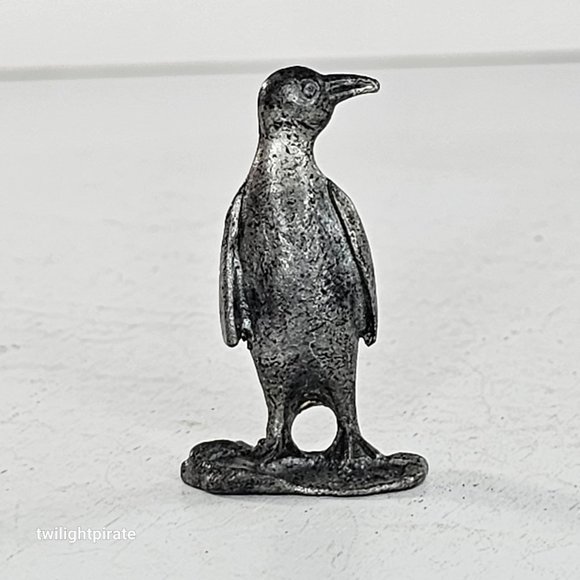 Accents Vintage Pewter Metal Penguin Bird Miniature Figurine Thin
